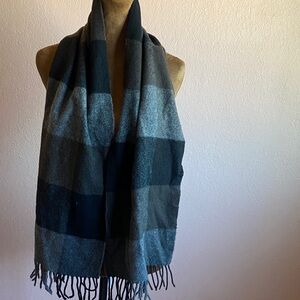 Jos. A. Bank Black and Gray Plaid Scarf